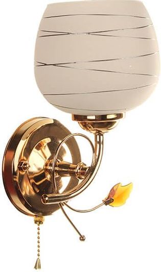 Απλίκα τοίχου μεταλλική Ε27 12Χ14Χ24 εκ. χρυσό με γυαλί - KESKOR 9637/1 GD