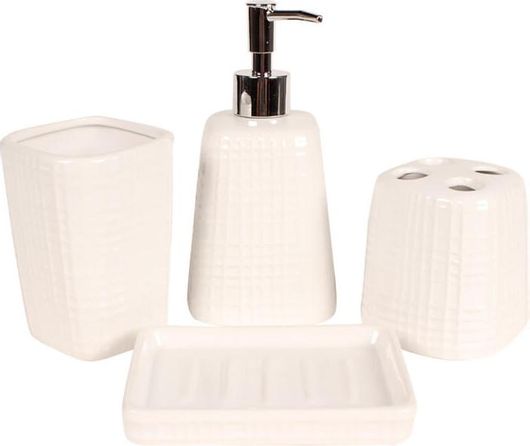 Σετ Μπάνιου KESKOR Κεραμικό 4τμχ 806405-2 Λευκό