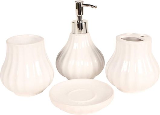 Σετ Μπάνιου KESKOR Κεραμικό 4τμχ 806404-2 Λευκό