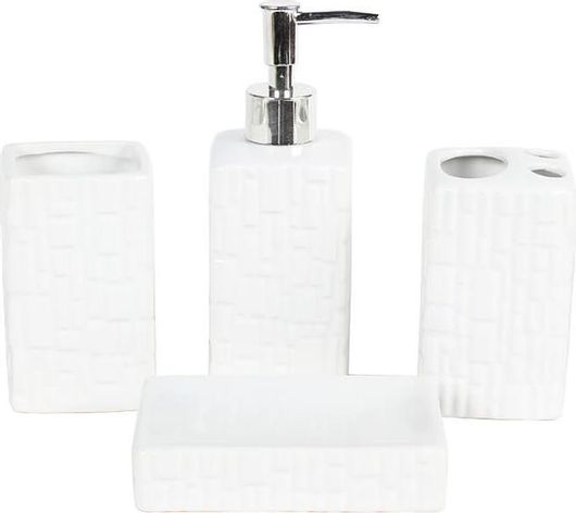 Σετ Μπάνιου KESKOR Κεραμικό 4τμχ 96424-1 Λευκό