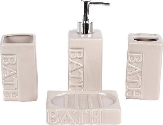 Σετ Μπάνιου KESKOR Κεραμικό 4τμχ 96425-4 Μπεζ