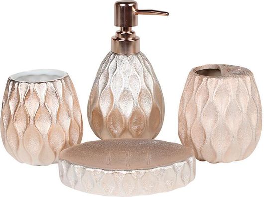 Σετ Μπάνιου KESKOR Κεραμικό 4τμχ 906413-2 Ροζ