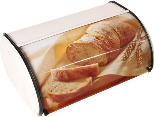 Ψωμιέρα KESKOR Μεταλλική με Καπάκι 43x28x19cm Λευκό