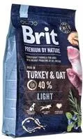 Brit Premium by Nature Light 3kg Ξηρά Τροφή Διαίτης, χωρίς Γλουτένη για Ενήλικους Στειρωμένους Σκύλους με Γαλοπούλα