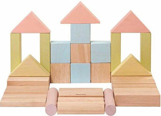 Ξύλινο Παιχνίδι Plan Toys Τουβλάκια Παστέλ 40τμχ