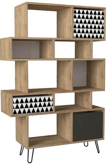 Βιβλιοθήκη Welhome 95x35x150cm Γκρι