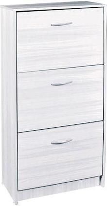 Ξύλινη Παπουτσοθήκη με 3 Ράφια Λευκό 53x24x113cm