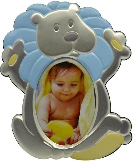 Κορνίζα Παιδική Επάργυρη Λιοντάρι Μπλε 9x13cm