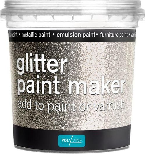 Χρώμα Τεχνοτροπίας Polyvine Glitter Paint Maker 0.075kg Ασημί