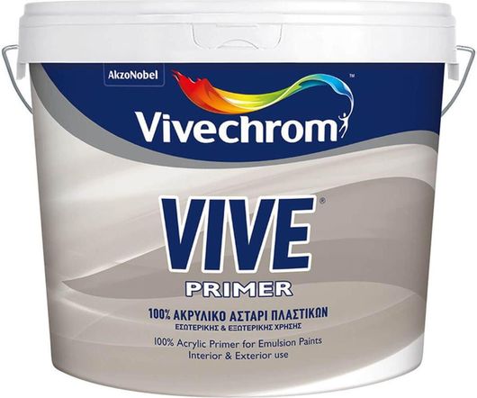 Αστάρι Πλαστικών Vivechrom Vive Primer Ακρυλικό για Τοιχοποιία 3lt Ημιδιάφανο