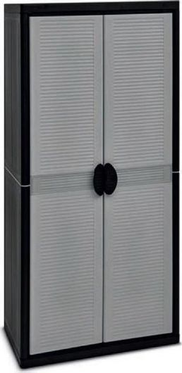 Δίφυλλη Ντουλάπα Jumbo QBlack Πλαστική με 3 Ράφια 2900 89.7x53.7x180cm