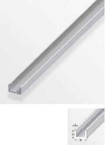 Προφίλ "U" Αλουμινίου Ασημί 2m 10x11.5x1.5mm