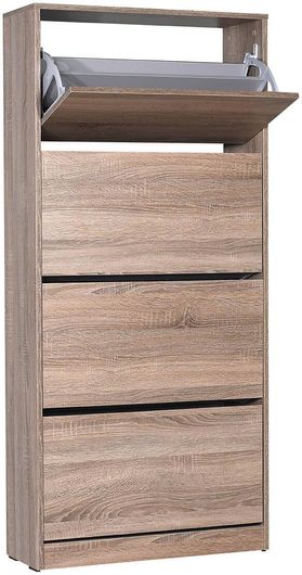 Ξύλινη Παπουτσοθήκη με 4 Ράφια Λάττε 73x26x157cm