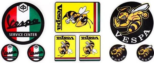 Mini Σετ Αδιάβροχα Αυτοκόλλητα Vespa 6τμχ