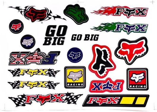 Σετ Αδιάβροχα Αυτοκόλλητα - FOX, GO BIG, FOX RACING 20τμχ