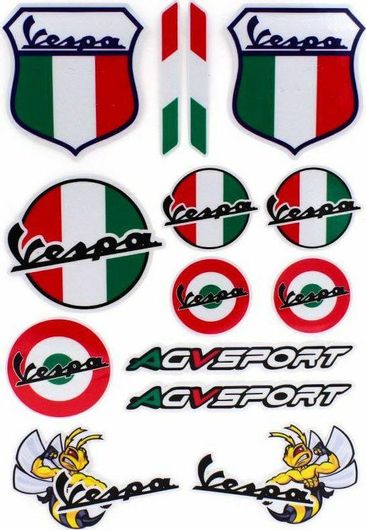Σετ Αδιάβροχα Αυτοκόλλητα Vespa, AGV Sport 14τμχ