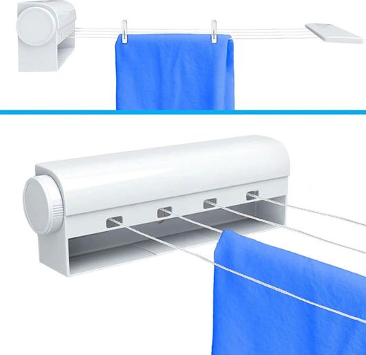 Πλαστική Πτυσσόμενη Απλώστρα Ρούχων 5 Σχοινιών 3.75m Λευκό