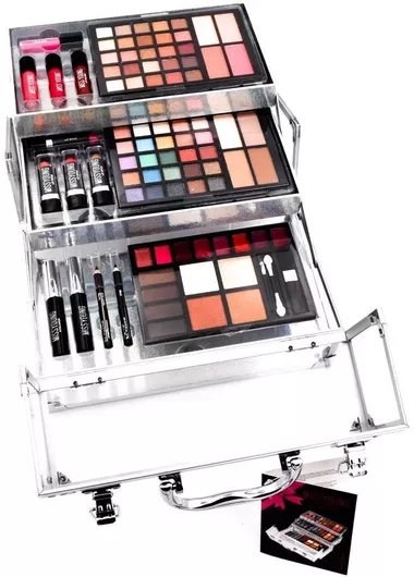 Διάφανο Βαλιτσάκι Μακιγιάζ Miss Young MG19553 με 89 τμχ