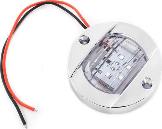 Φώτα Σκάφους Στρογγυλό Αδιάβροχο LED 12V με Μπλε Φωτισμό Ασημί