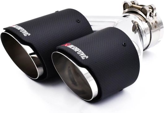 Τελικό Εξάτμισης Αυτοκινήτου Διπλό Akrapovic 65mm TP-CT/10 Carbon Μαύρο