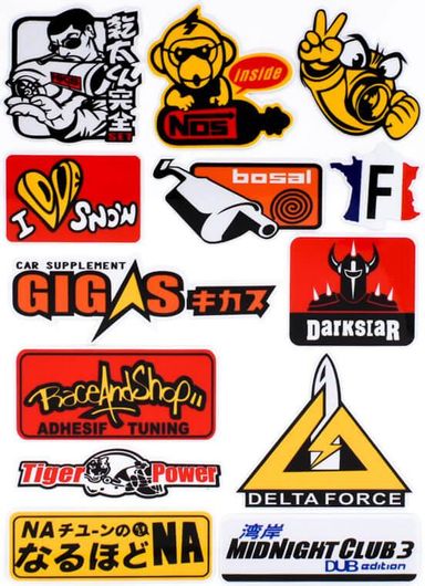Σετ Αδιάβροχα Αυτοκόλλητα Car Funky Stickers 12τμχ