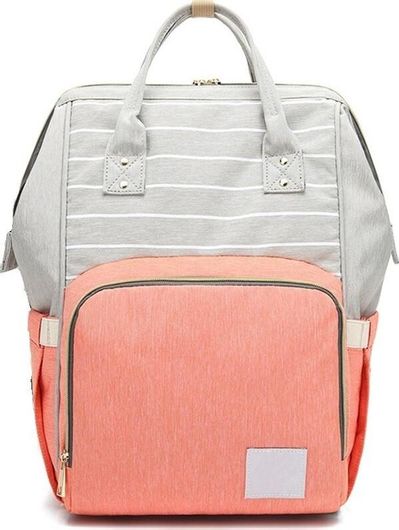 Τσάντα Μωρού Πλάτης Κοραλί Ριγέ Mommy Bag AiFi