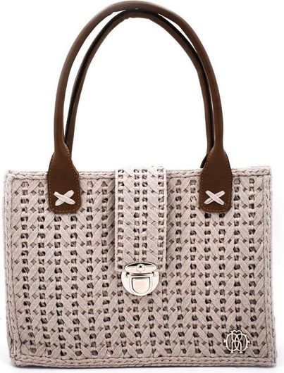 Πλεκτή Τσάντα Ώμου Μπέζ