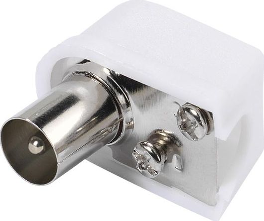 Αντάπτορας Vivanco Coax Plug Angled Λευκό