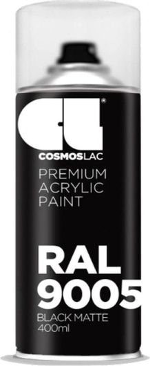 Spray Ακρυλικό Χρώμα Cosmos Lac Premium 304 Ral 9005 Μαύρο Mat 400ml