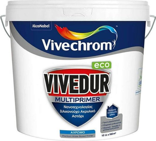 Αστάρι Σιλικονούχο Ακρυλικό Νανοτεχνολογίας Vivechrom Vivedur Multirpimer Eco 3Lt Άχρωμο