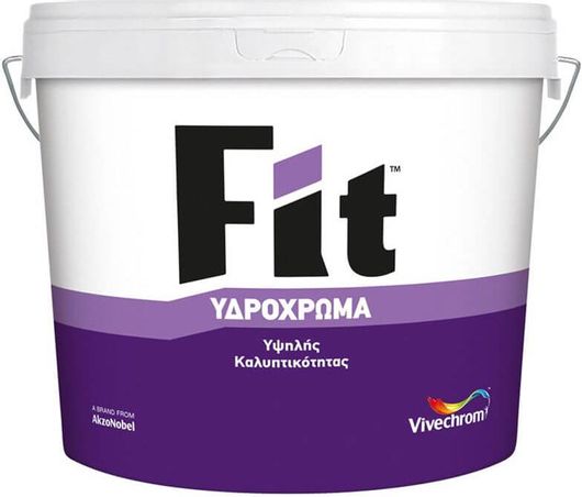 Πλαστικό Υδρόχρωμα Vivechrom Fit για Εσωτερική Χρήση 9lt Λευκό