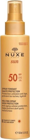 Αντηλιακή Κρέμα Προσώπου & Σώματος Nuxe Sun Melting Αδιάβροχη SPF50 σε Spray 150ml