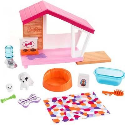 Playset Mattel Barbie Furniture And Accessories Puppies & Dog House Unicorn Fxg34