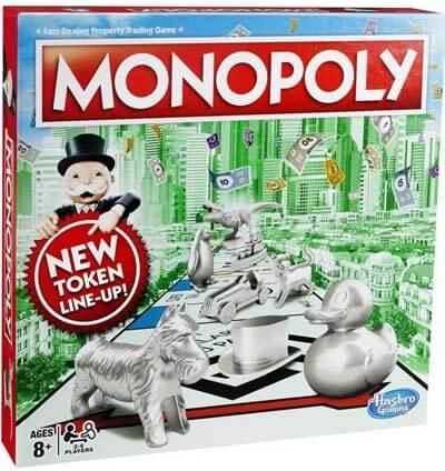Επιτραπέζιο Παιχνίδι Hasbro Monopoly Classic με Νέα Πιόνια για 2-6 Παίκτες 8+ Ετών