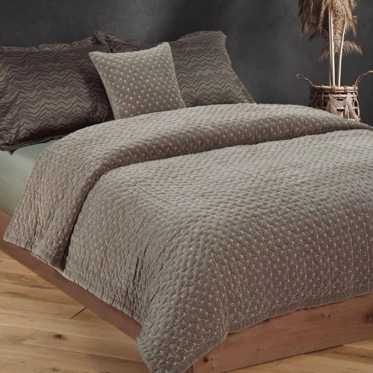 Κουβερλί Nef-Nef Elements Υπέρδιπλο Βαμβακερό Καφέ 230x240cm