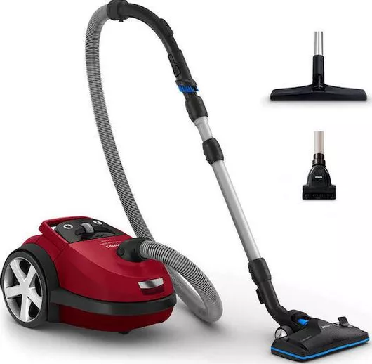Philips Performer Silent Ηλεκτρική Σκούπα 750W με Σακούλα 4lt Κόκκινη