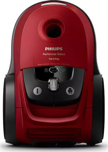 Philips Performer Silent Ηλεκτρική Σκούπα 750W με Σακούλα 4lt Κόκκινη