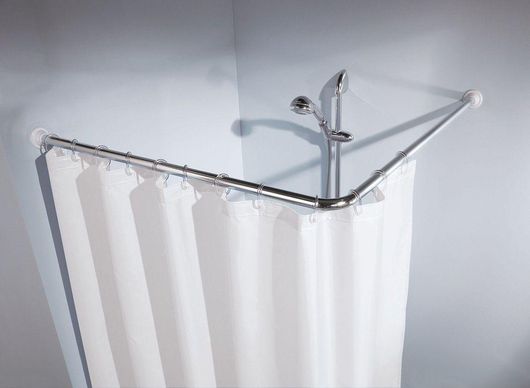 Βέργα Κουρτίνας Μπάνιου Kleine Wolke Winkelstange 0348101001 Γωνιακή Βιδωτή από Αλουμίνιο 90x90cm