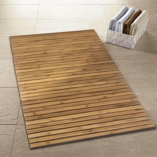 Πατάκι Μπάνιου Kleine Wolke Level 4072 Ξύλινο 60x110cm Μπεζ