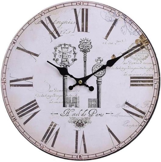 Ρολόι Τοίχου Inart 3-20-773-0326 Ξύλινο Αναλογικό 34cm