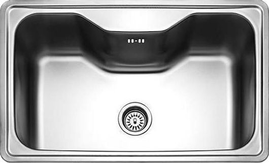 Νεροχύτης Pyramis Ένθετος Νεροχύτης Inox Σατινέ Μ80xΠ50cm Ασημί