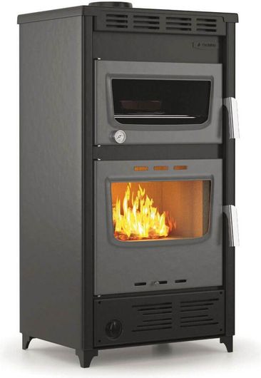 Ξυλόσομπα Thermiki ATS Μασίνα Aero 90-30 Χαλύβδινη Αερόθερμη με Φούρνο 18kW Μαύρη