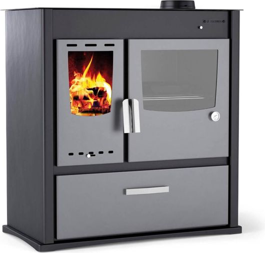 Thermiki ATS Masina Plus 900 Ξυλόσομπα Χαλύβδινη με Φούρνο 12.36kW Γκρι