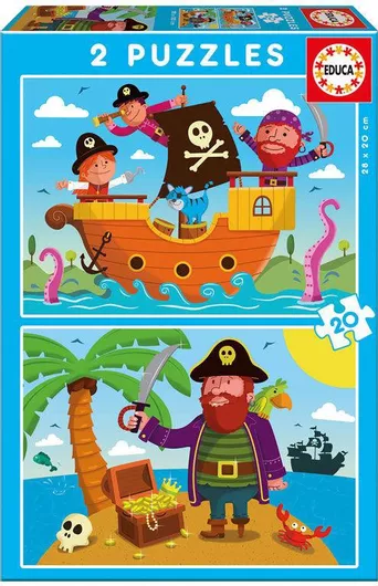 Παιδικό Παζλ Junior Pirates Educa 17149 2X20Τεμ.