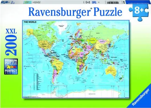 Παιδικό Puzzle Παγκόσμιος Χάρτης 200pcs για 8+ Ετών Ravensburger