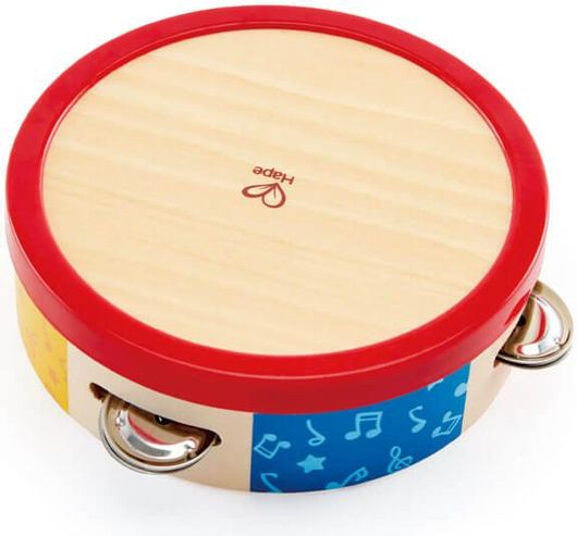 Μουσικό Παιχνίδι Hape Early Melodies Ξύλινο Ταμπουρίνο Tap-Along E0607