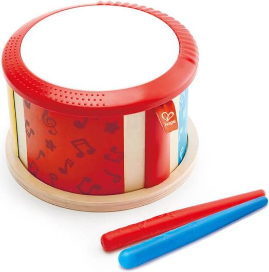 Μουσικό Παιχνίδι Hape Early Melodies Ξύλινο Τύμπανο Double-Sided Drum E0608