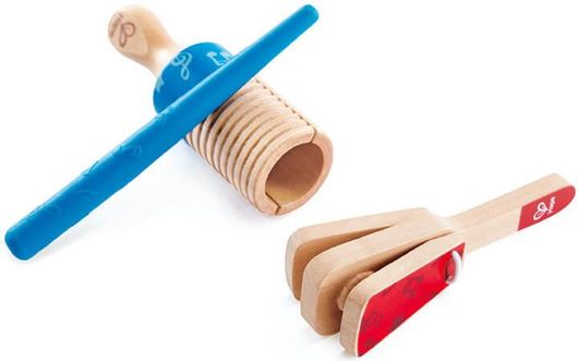 Μουσικό Παιχνίδι Hape Early Melodies Ξύλινο Σετ Κρουστών Percussion Duo E0605