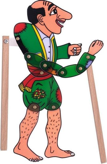 Φιγούρα Θεάτρου Σκιών 100P - Ο Καραγκιόζης Πράσινος - Περιλαμβάνει Και Τη Σούστα