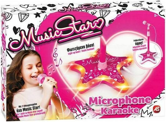 Μικρόφωνο AS Music Star Καραόκε με Φωτιζόμενη Βάση για 3+ Ετών